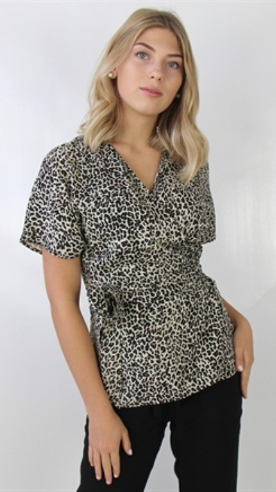 Sheela Wrap Top Sand Black Coffee