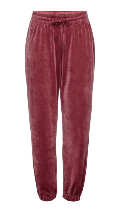 Rebel Sweatpants Plysch Mörkrosa