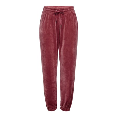 Rebel Sweatpants Plysch Mörkrosa