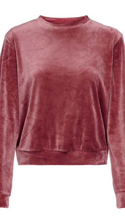 Rebel Sweatshirt Plysch Mörkrosa