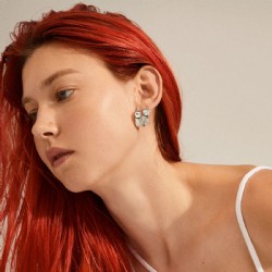 Elara Organic Shaped Hoop silver